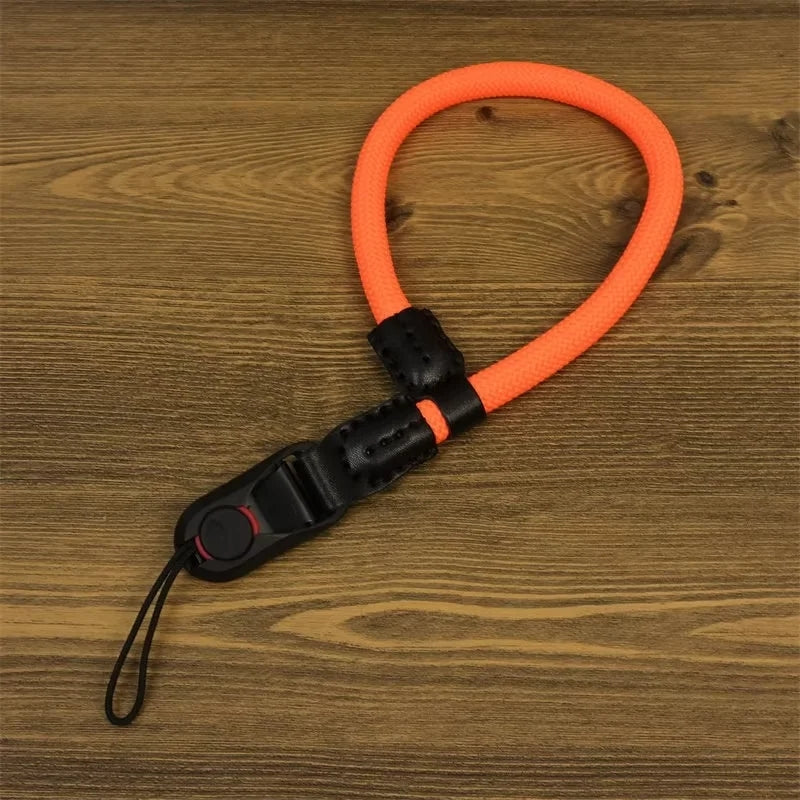 Portable DSLR Camera Hand Strap Quick Release Buckle Nylon Camera Wrist Strap - Orange