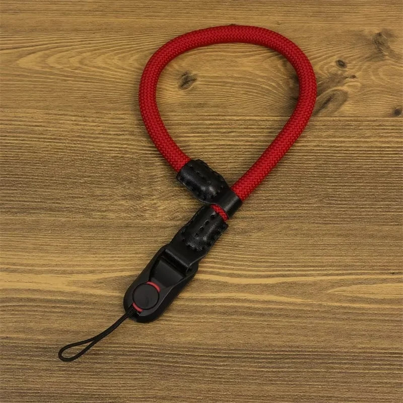 Portable DSLR Camera Hand Strap Quick Release Buckle Nylon Camera Wrist Strap - Red