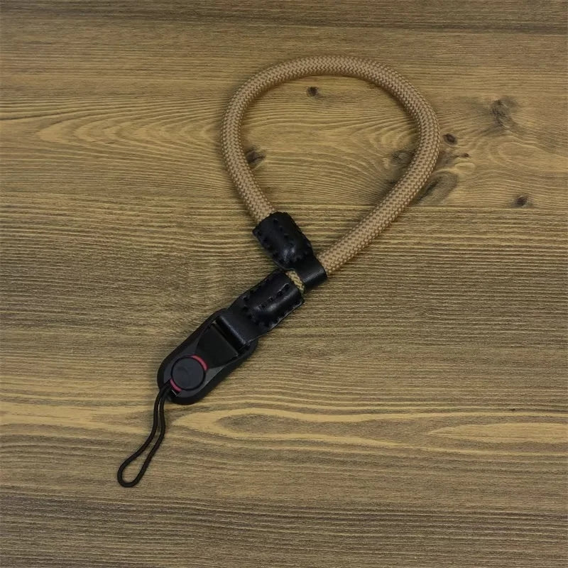 Portable DSLR Camera Hand Strap Quick Release Buckle Nylon Camera Wrist Strap - Khaki