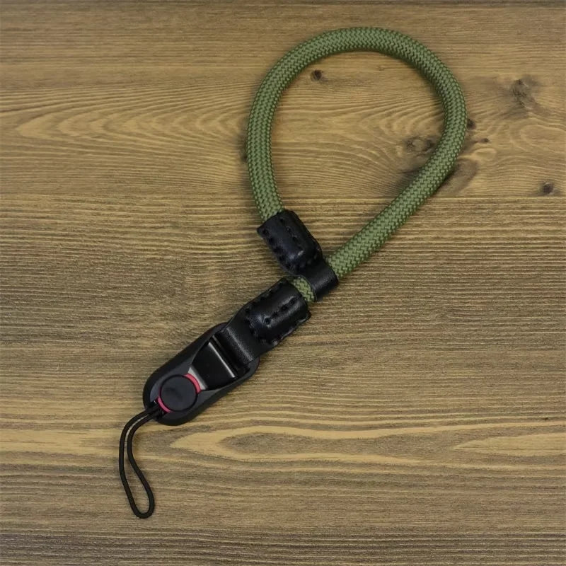 Portable DSLR Camera Hand Strap Quick Release Buckle Nylon Camera Wrist Strap - Blackish Green