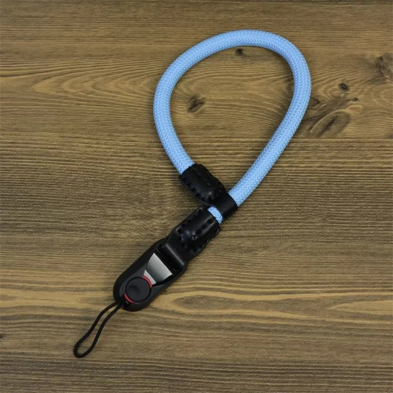 Portable DSLR Camera Hand Strap Quick Release Buckle Nylon Camera Wrist Strap - Blue