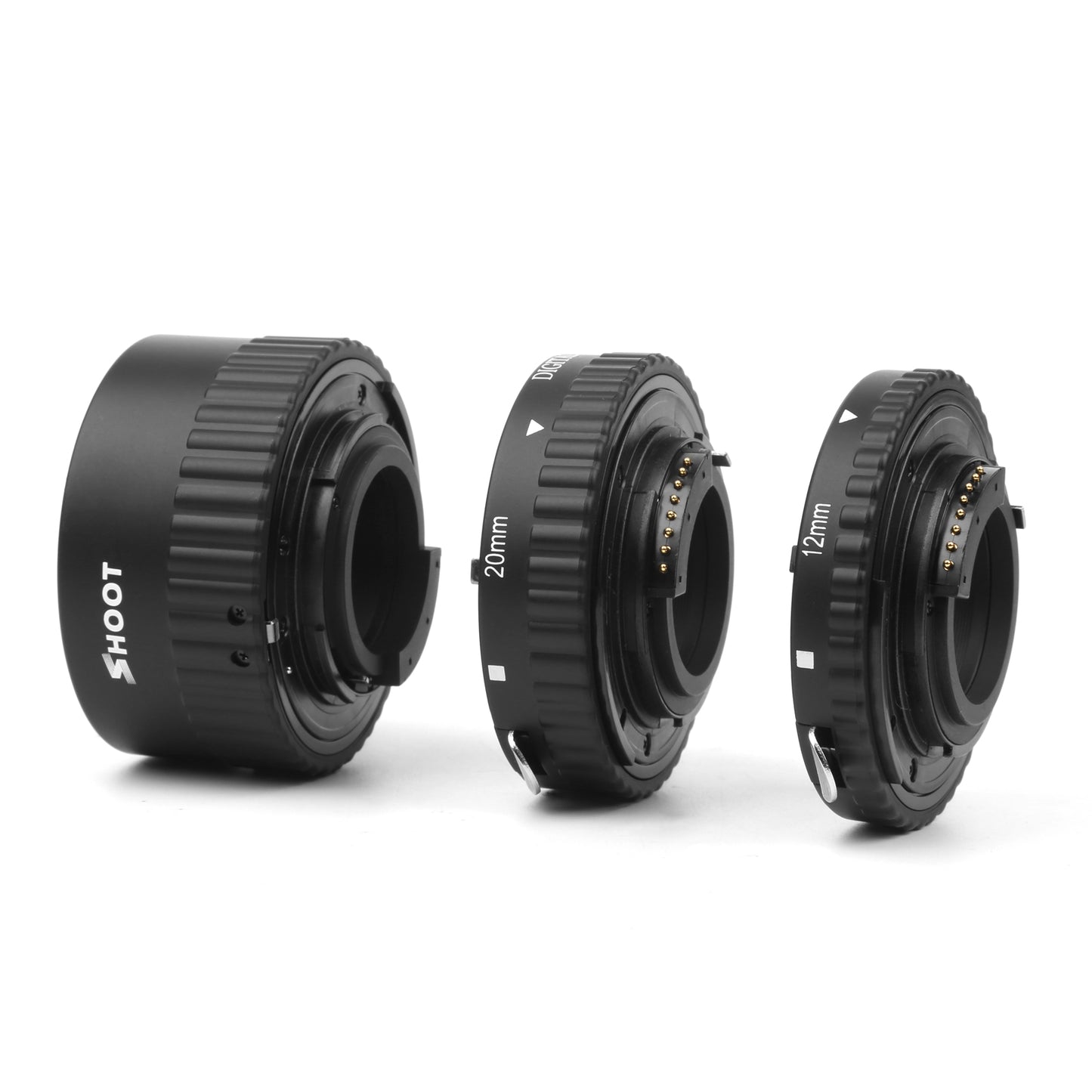 Shoot XT-365 Auto Focus AF Macro Extension Tube Adapter Ring Set 12mm 20m 36mm for Nikon F-mount AF Lens for Nikon DSLR Cameras
