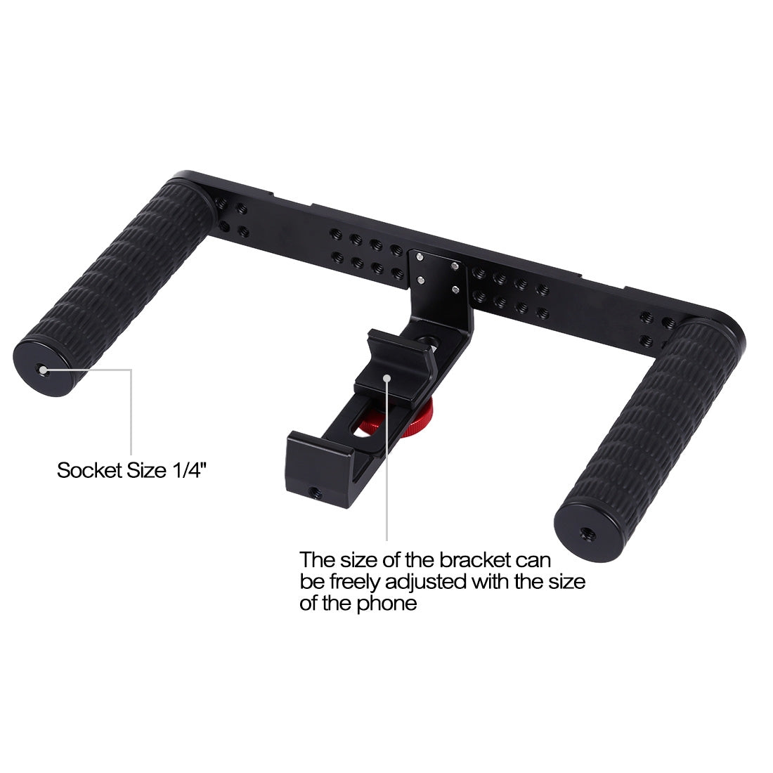 Puluz PKT3024 4 in 1 Live Broadcast LED Selfie Light Smartphone Video Rig Handle Stabilizer Bracket Kits Microphone Tripod