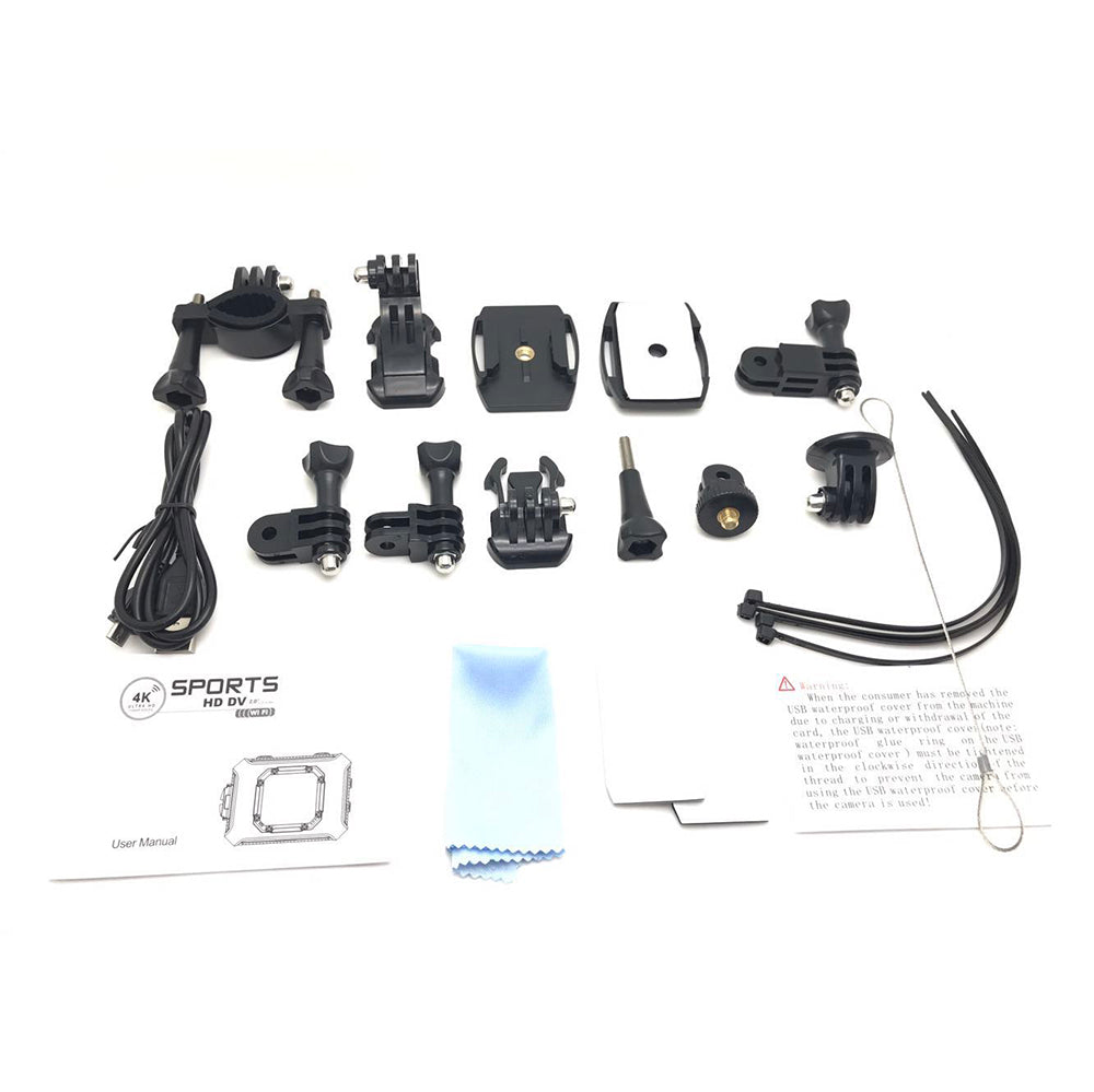 S9 2.0 inch Sports Camera 4K 1080P Ultra HD WiFi Waterproof Action Camera - Black