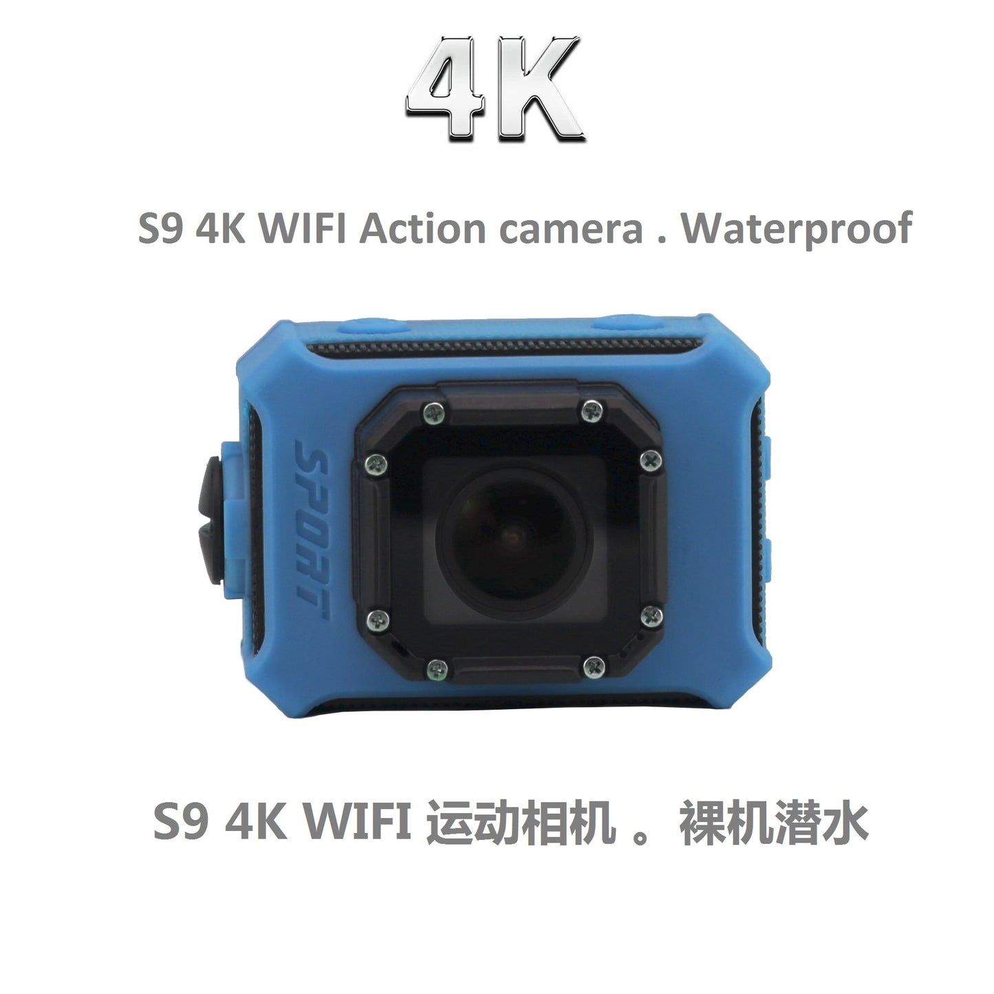 S9 2.0 inch 12MP 130 Degree Wide Angle Lens WiFi Sports Camera 4K DV Camcorder - Blue