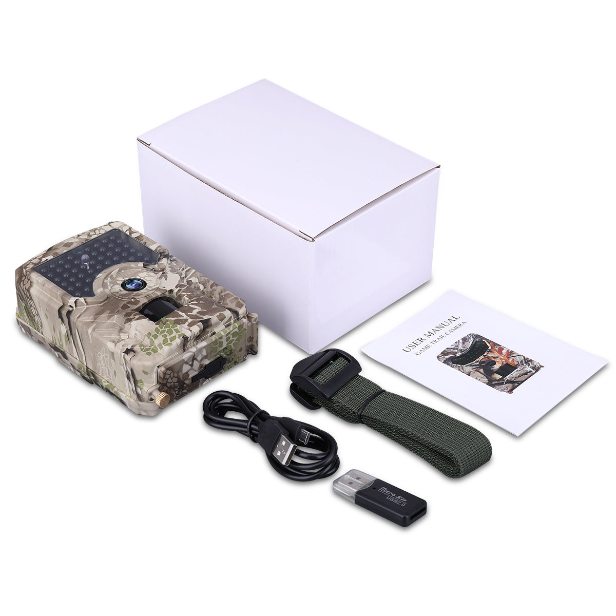 PR200 Anti-theft Automatic Monitoring Hunting Camera 12MP IR LED Night Vision Camera - Camouflage