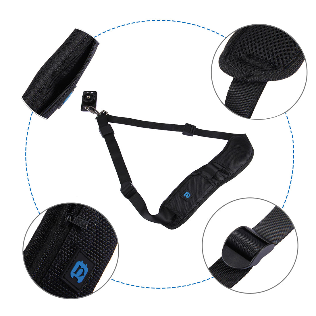 Puluz Anti-Slip Nylon Quick Release Soft Pad Single Shoulder Camera Strap with Metal Hook for SLR / DSLR Cameras