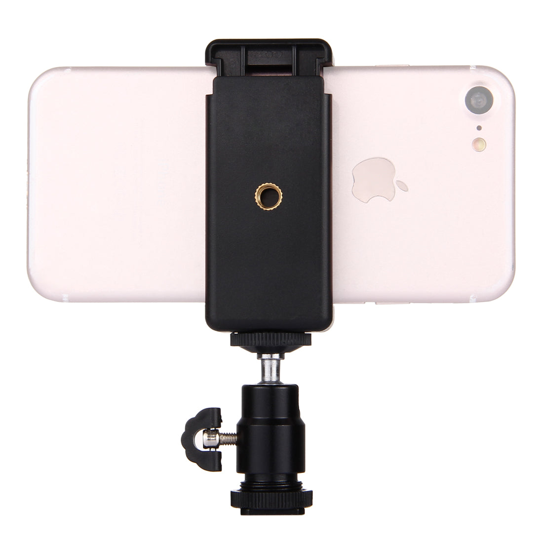 PULUZ PU214 1/4 inch Hot Shoe Tripod Head + Tripod Stand Clamp for Smartphones, Clamp Width: 6-7.6cm