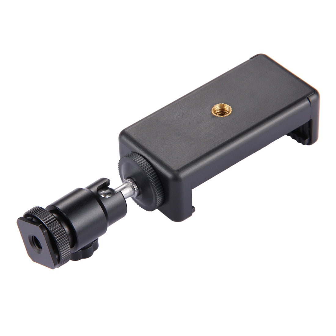 PULUZ PU214 1/4 inch Hot Shoe Tripod Head + Tripod Stand Clamp for Smartphones, Clamp Width: 6-7.6cm