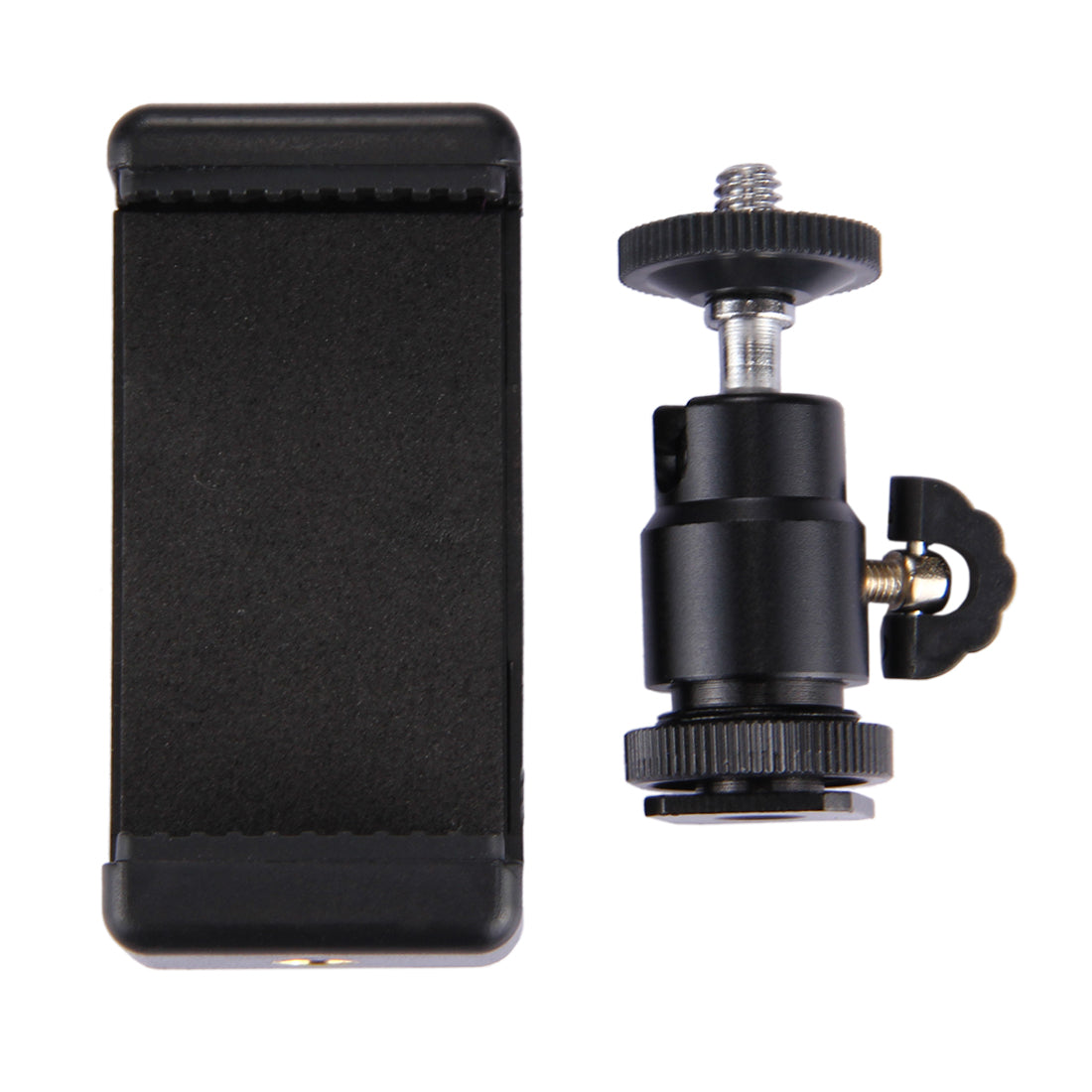 PULUZ PU214 1/4 inch Hot Shoe Tripod Head + Tripod Stand Clamp for Smartphones, Clamp Width: 6-7.6cm