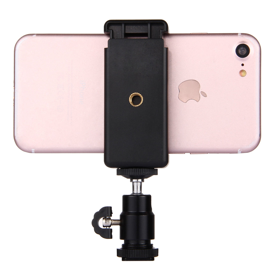 PULUZ PU214 1/4 inch Hot Shoe Tripod Head + Tripod Stand Clamp for Smartphones, Clamp Width: 6-7.6cm