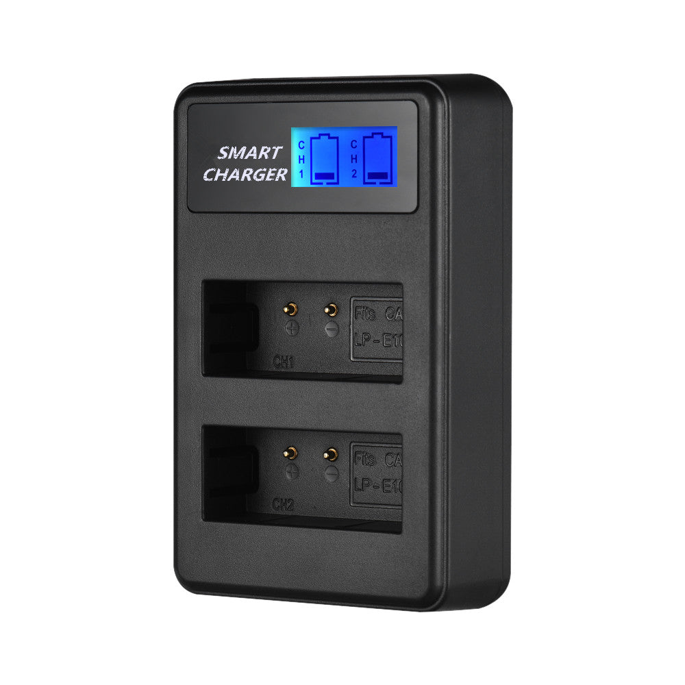 LP-E10 Battery Two-Bay USB Charger with LCD Display for Canon EOS 1100D Kiss X50