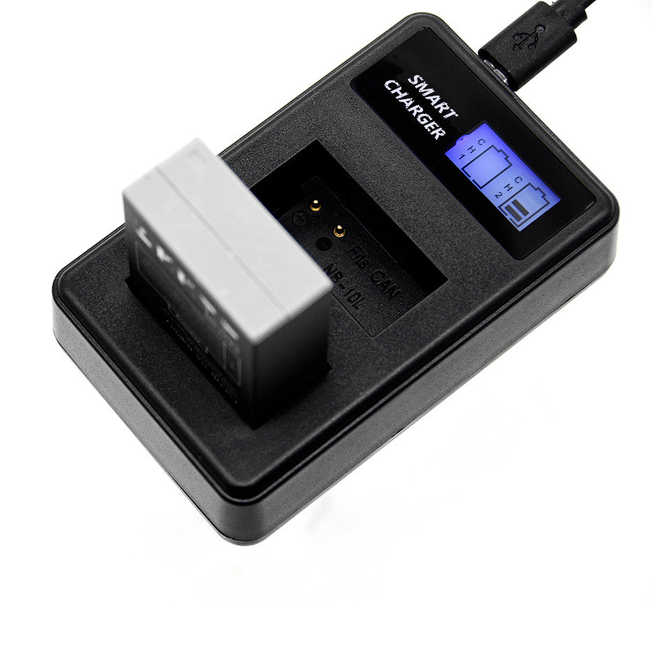 LCD Display Double-Channel NB-10L USB Battery Charger for Canon SX40 HS SX40HS