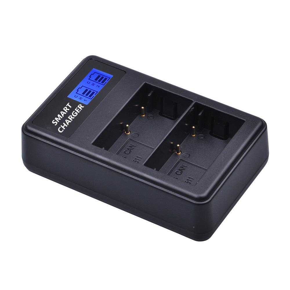 BP-511/511A Battery USB Double-Bay Charger with LCD Display for Canon EOS 300D 20D 30D etc