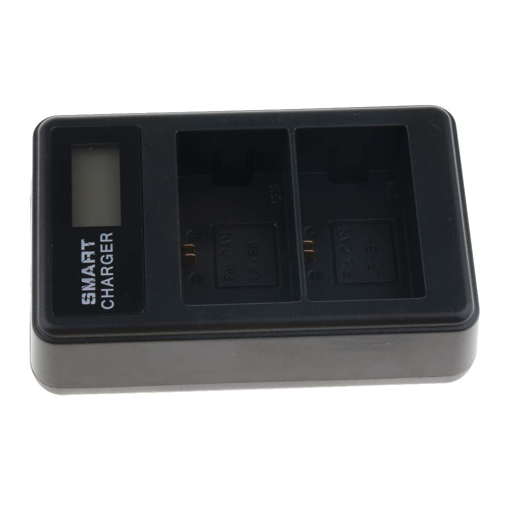 LCD Display Dual-Channel LP-E6 Battery USB Charger for Canon 7D 6D 5D 60D