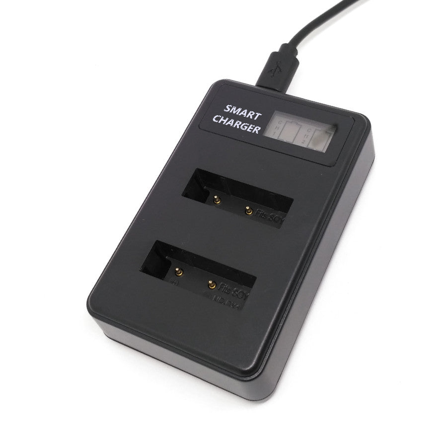 LCD Display 2-Channel NP-BX1 USB Battery Charger for Sony HX50 HX300 WX300 HX400 H400 etc