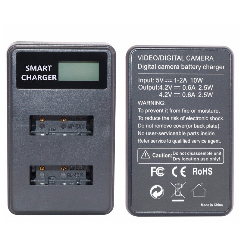 LCD Display 2-Channel NP-BX1 USB Battery Charger for Sony HX50 HX300 WX300 HX400 H400 etc