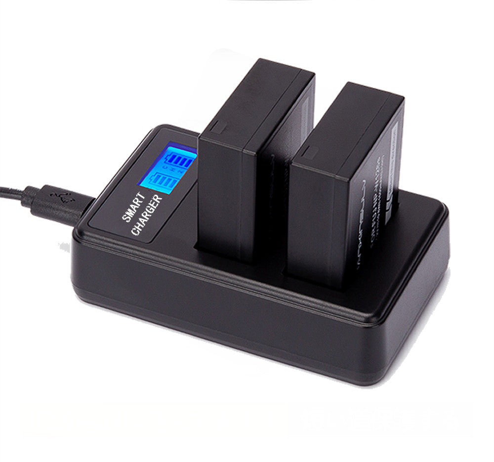 LCD Display 2-Channel DMW-BMB9E USB Battery Charger for Panasonic Lumix DMC-FZ80, DMC-FZ82, DMC-FZ40 etc
