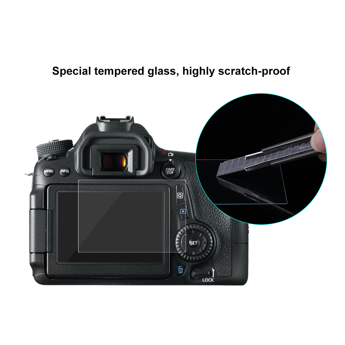 Puluz PU5503 SLR Camera Tempered Glass Screen Protector for Canon 650D/70D/700D/750D/760D/80D