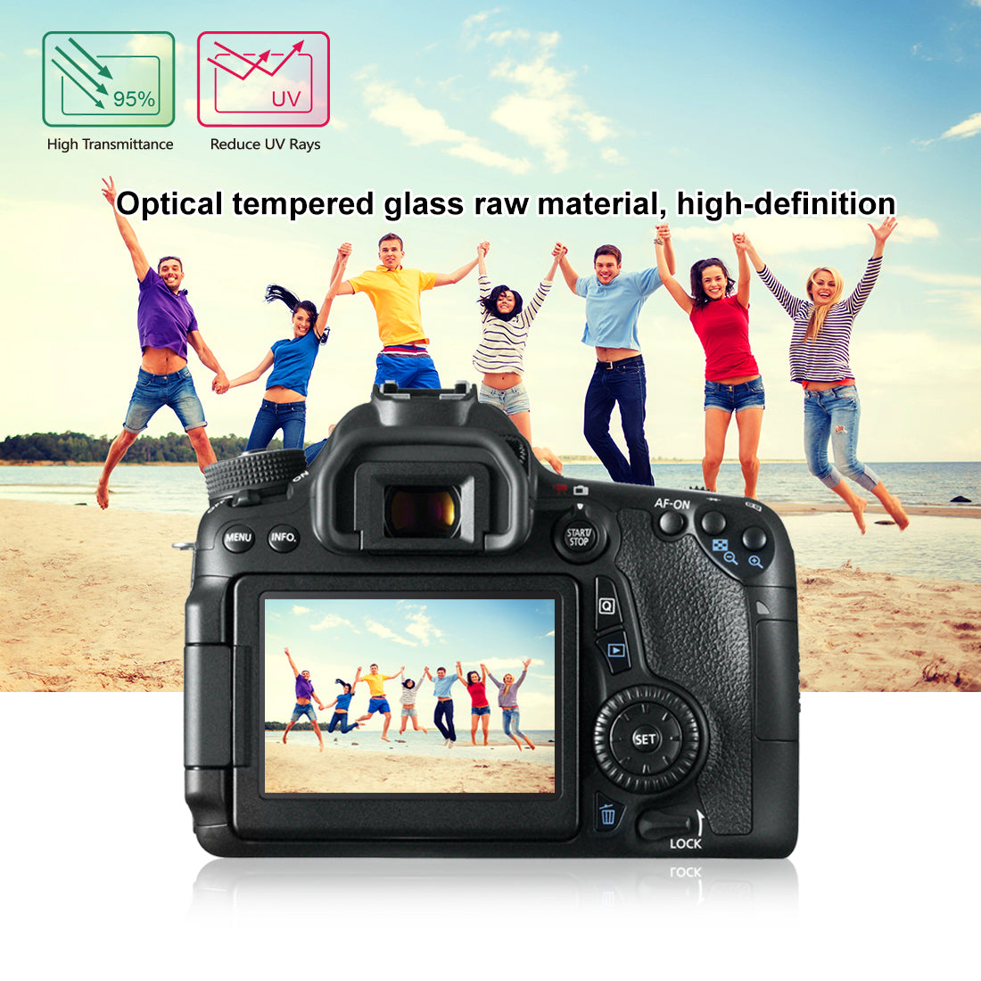 Puluz PU5503 SLR Camera Tempered Glass Screen Protector for Canon 650D/70D/700D/750D/760D/80D