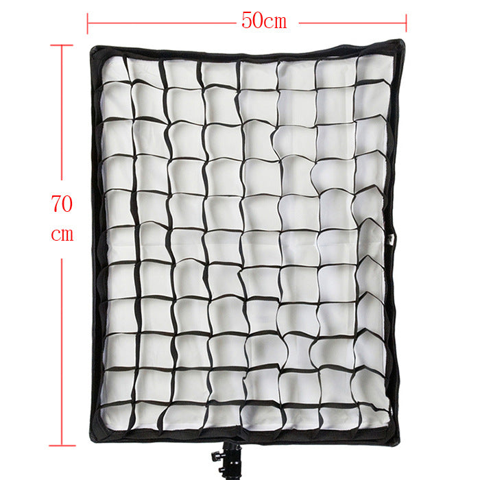 50*70cm Studio Flash Grid Softbox Mesh Rectangular Honeycomb Softbox Flash Light Soft Box - Black/Silver