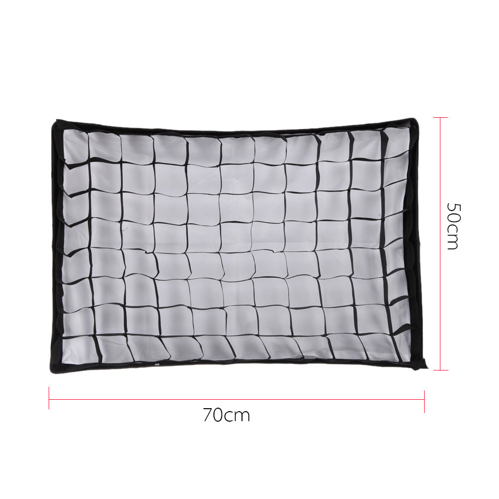 50*70cm Studio Flash Grid Softbox Mesh Rectangular Honeycomb Softbox Flash Light Soft Box - Black/Silver