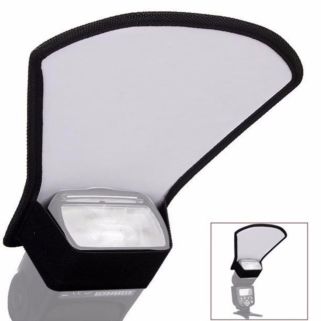 Camera Flash Diffuser Softbox Photo Flash Light Reflector for Canon Cameras Size 11*18*20cm - Silver/White