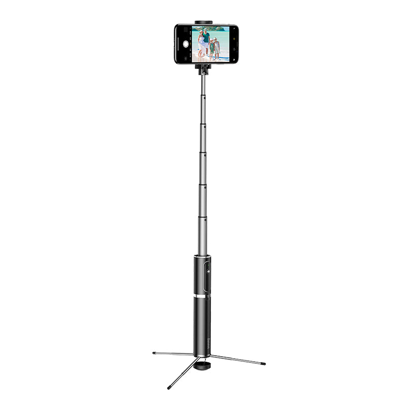 Aluminum Alloy Foldable Bluetooth Control Selfie Stick with Tripod - Silver