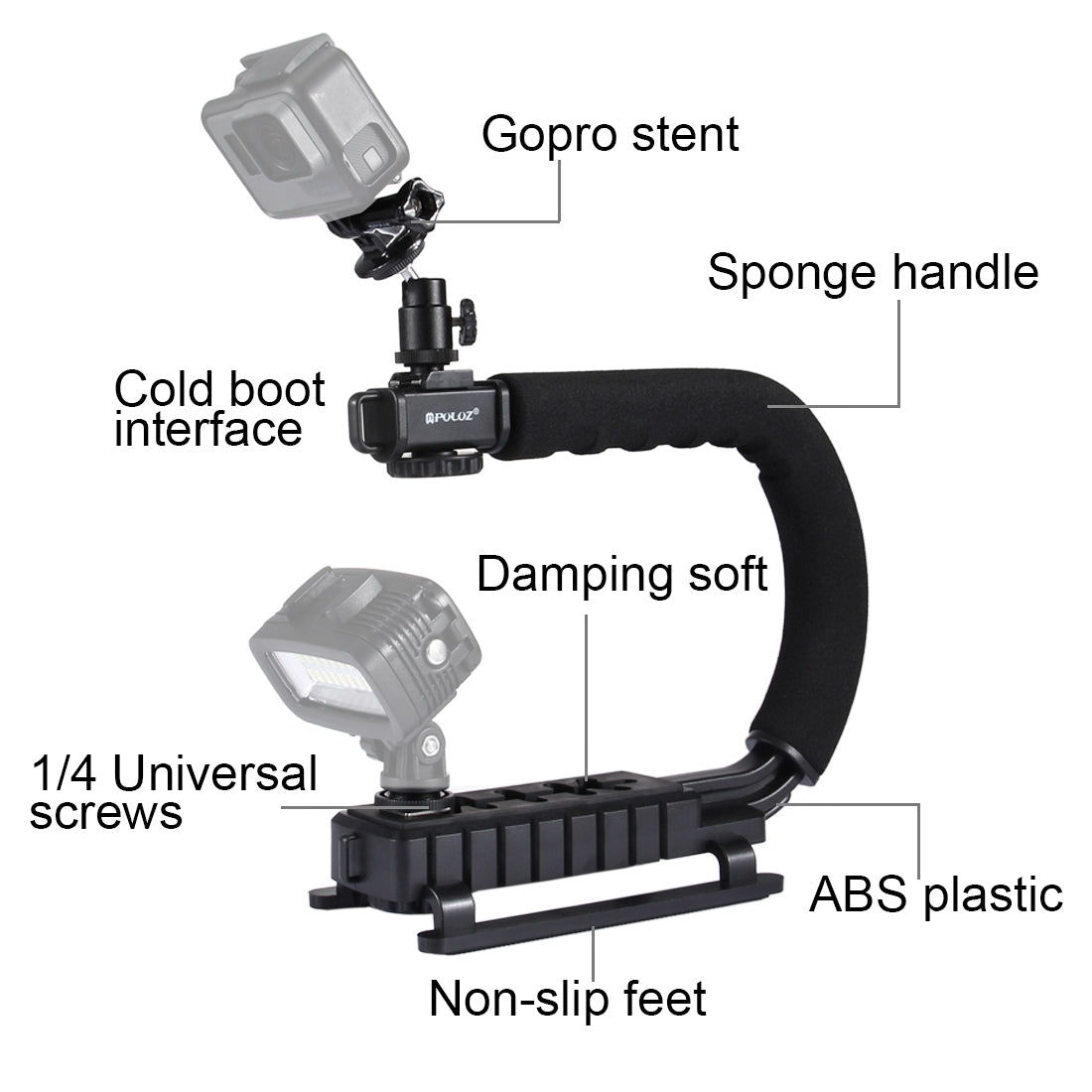 Puluz PKT3012 Stabilizing Handle Bracket for DV Camcorder/DSLR Camera