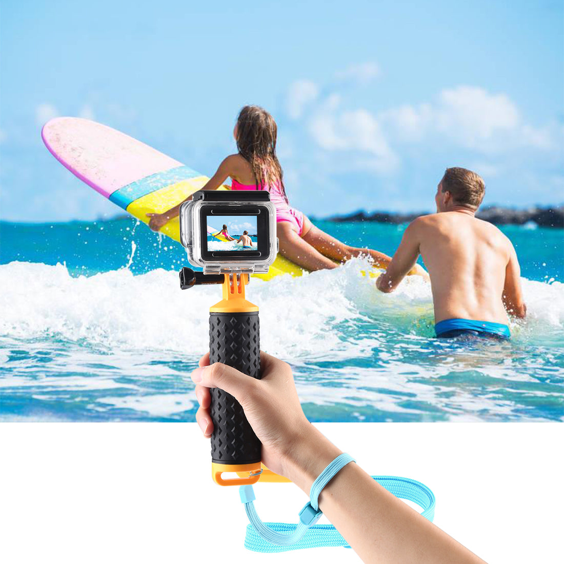 PULUZ Floating Handle Hand Grip Buoyancy Rods with Strap for GoPro