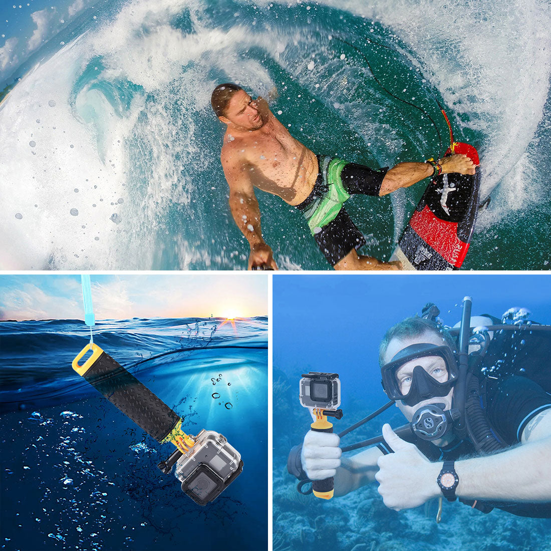 PULUZ Floating Handle Hand Grip Buoyancy Rods with Strap for GoPro