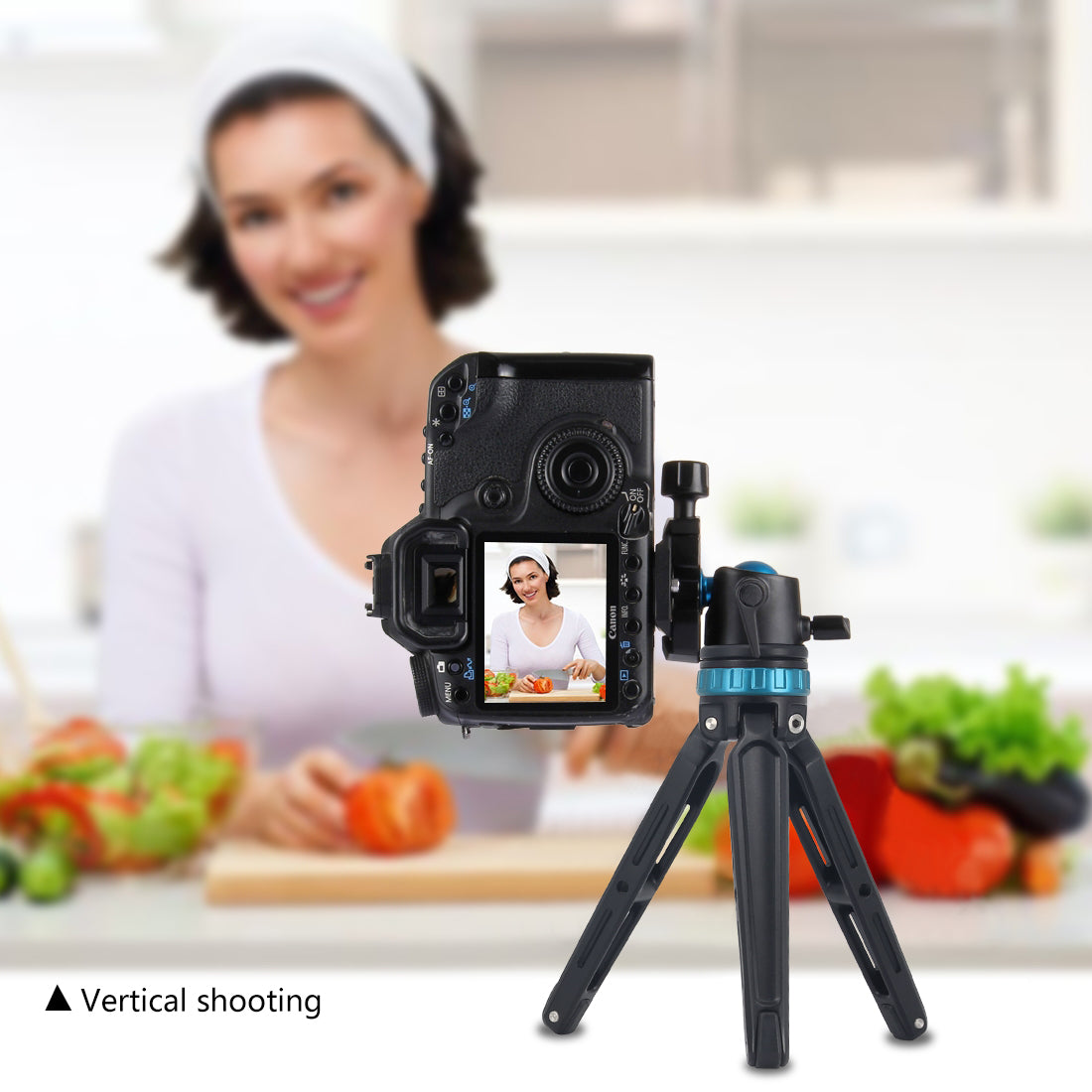 PULUZ Mini Adjustable Metal Desktop Tripod Mount with 360 Degree Ball Head for DSLR & Digital Cameras - Blue