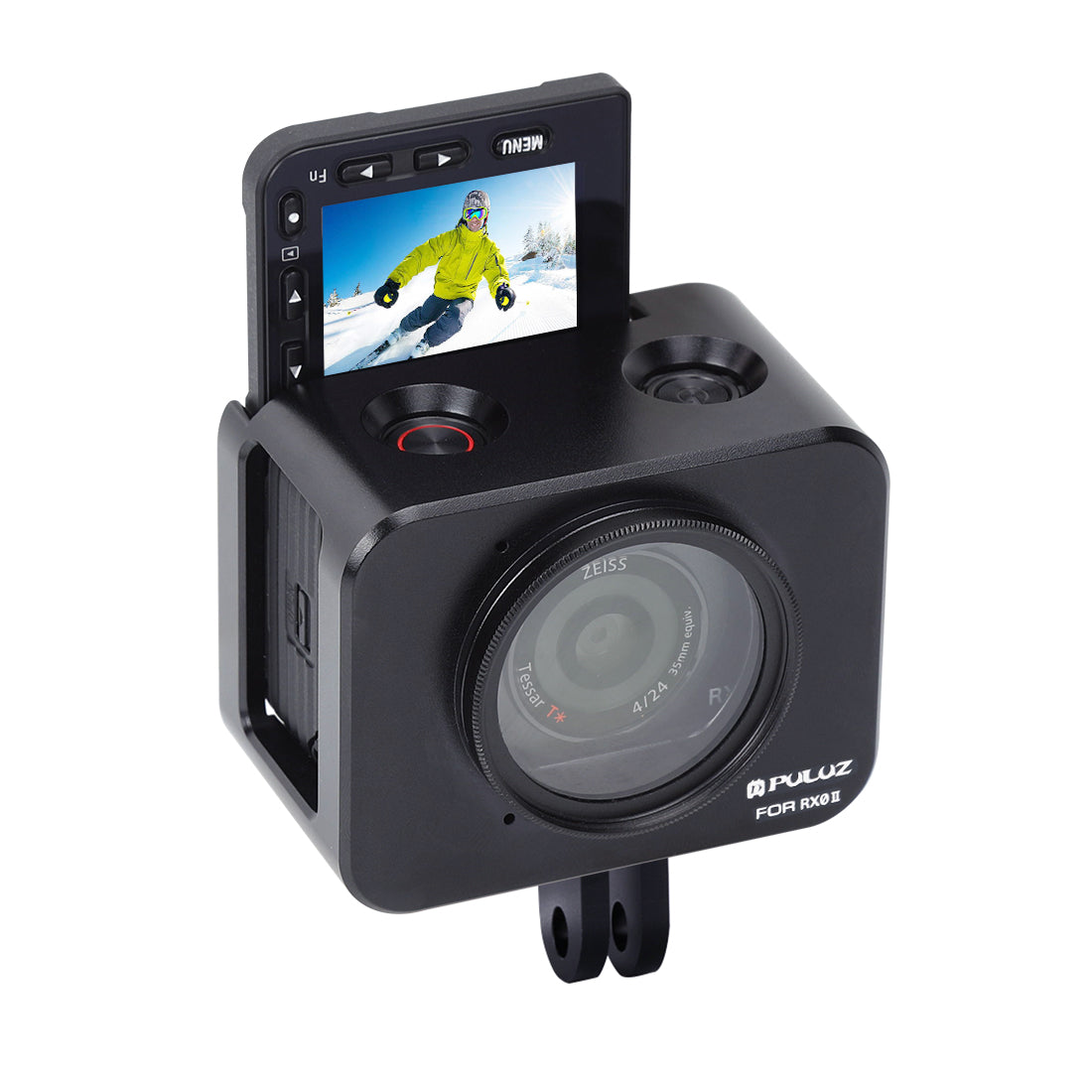 PULUZ Aluminum Alloy Protective Cage + 37mm UV Filter Lens + Lens Sunshade with Screws and Screwdrivers for Sony RX0 II