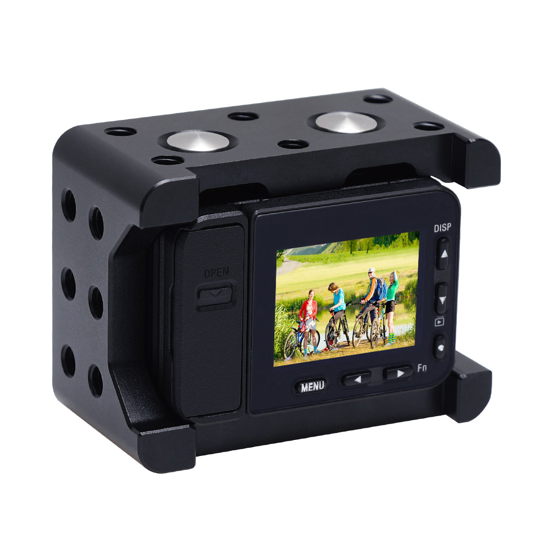 PULUZ Housing Shell CNC Aluminum Alloy Protective Cage with 37mm UV Lens & Cold-shoe Base Mount & Screw & Tripod Adapter for Sony RX0 II