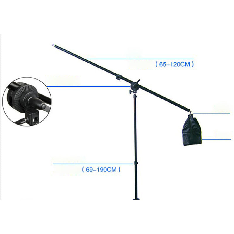 Photo Studio Dome Kit Light Stand Cross Arm with Weight Bag Photo Studio Extension Rod 70-140cm - No Hook