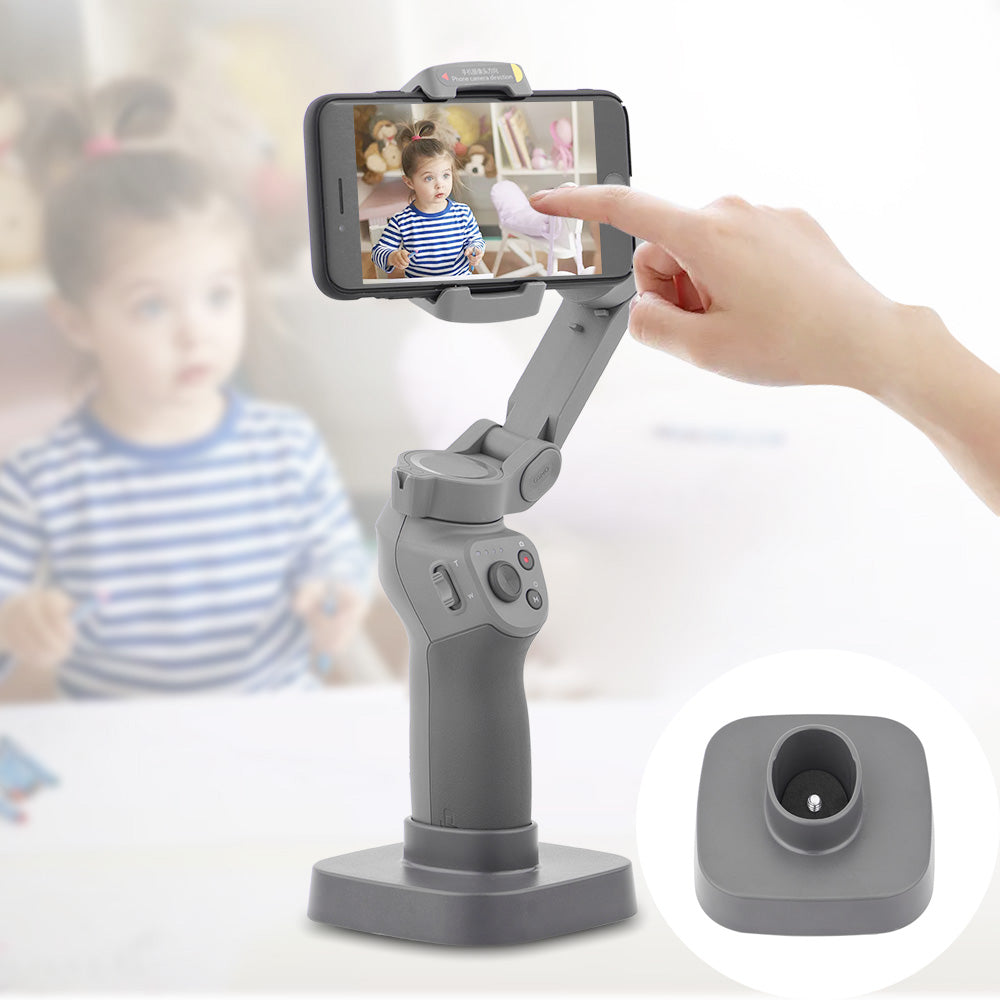 Handheld Phone Gimbal Mount Base Desktop Holder Stand for DJI OSMO Mobile 3 - Grey