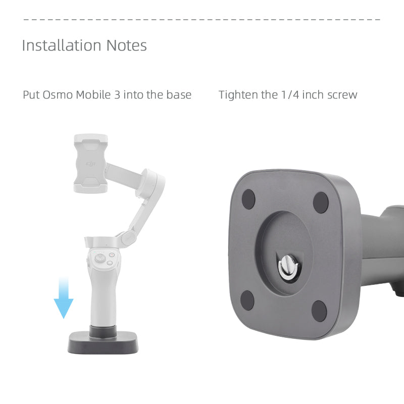 Handheld Phone Gimbal Mount Base Desktop Holder Stand for DJI OSMO Mobile 3 - Grey