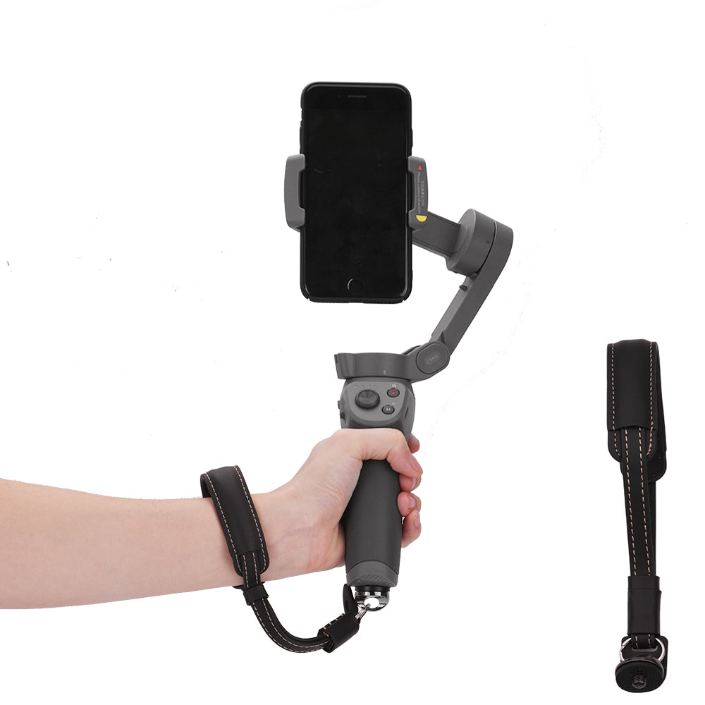 PU Leather Hand Strap Safety Lanyard for DJI OSMO Mobile 2/3 - Black