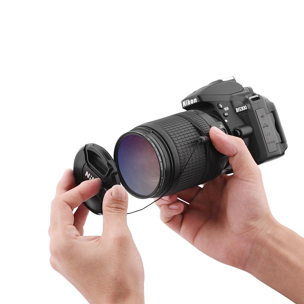 26.5cm Anti-Lost Rope for SLR Camera Lens Cover - Black