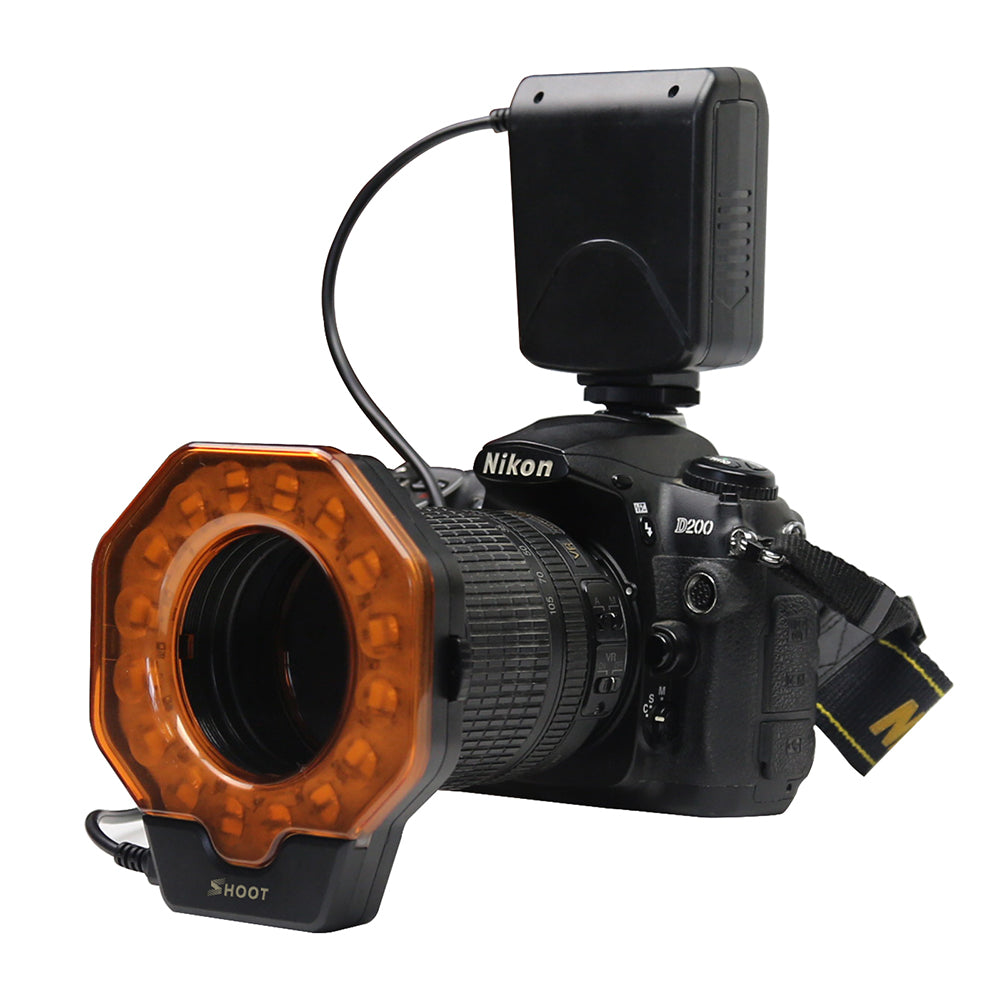 Shoot SL-103C Macro LED Ring Flash Light for Nikon D5300 D5100 D3400 D3100 D7200 Canon 1300D 6D Olympus e420 Pentax K5 K50 DSLR Camera