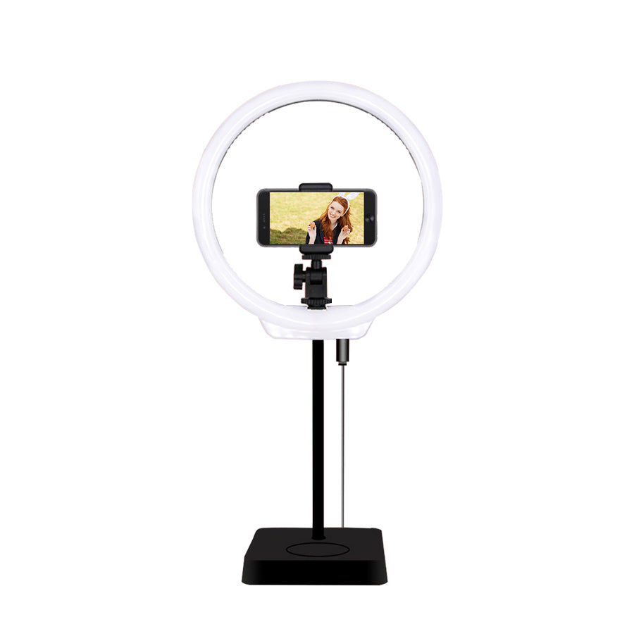 MAMEN 10-inch 3200-5600K Dimmable Fill Light Live Broadcast Ring Lamp