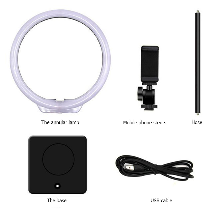 MAMEN 10-inch 3200-5600K Dimmable Fill Light Live Broadcast Ring Lamp