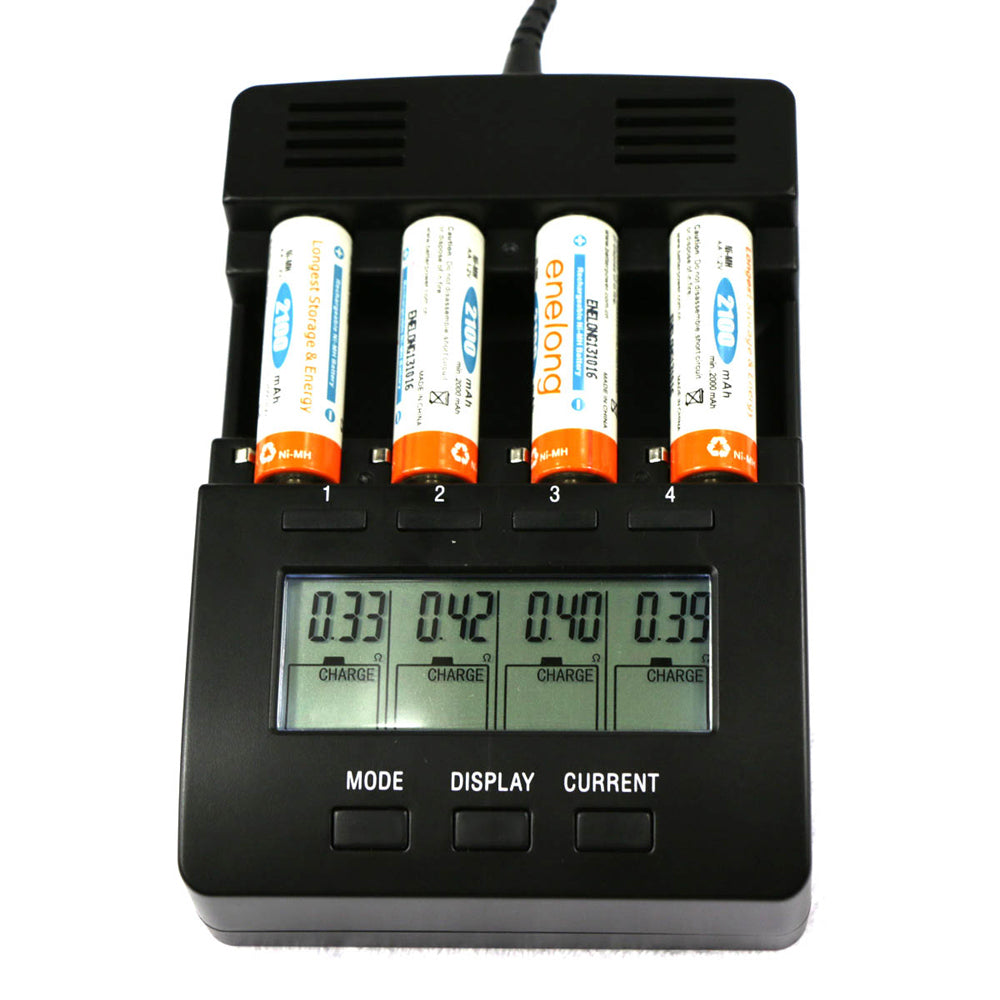 FT2000 LCD 4CH Intelligent Battery Charger for AA / AAA NIMH NICD Rechargeable Battery