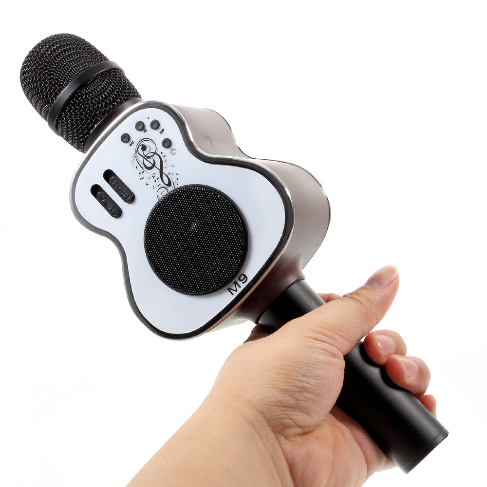 Portable M9 Guitar Mini Microphone for Singing KTV Artifact Mobile Phone - Coffee