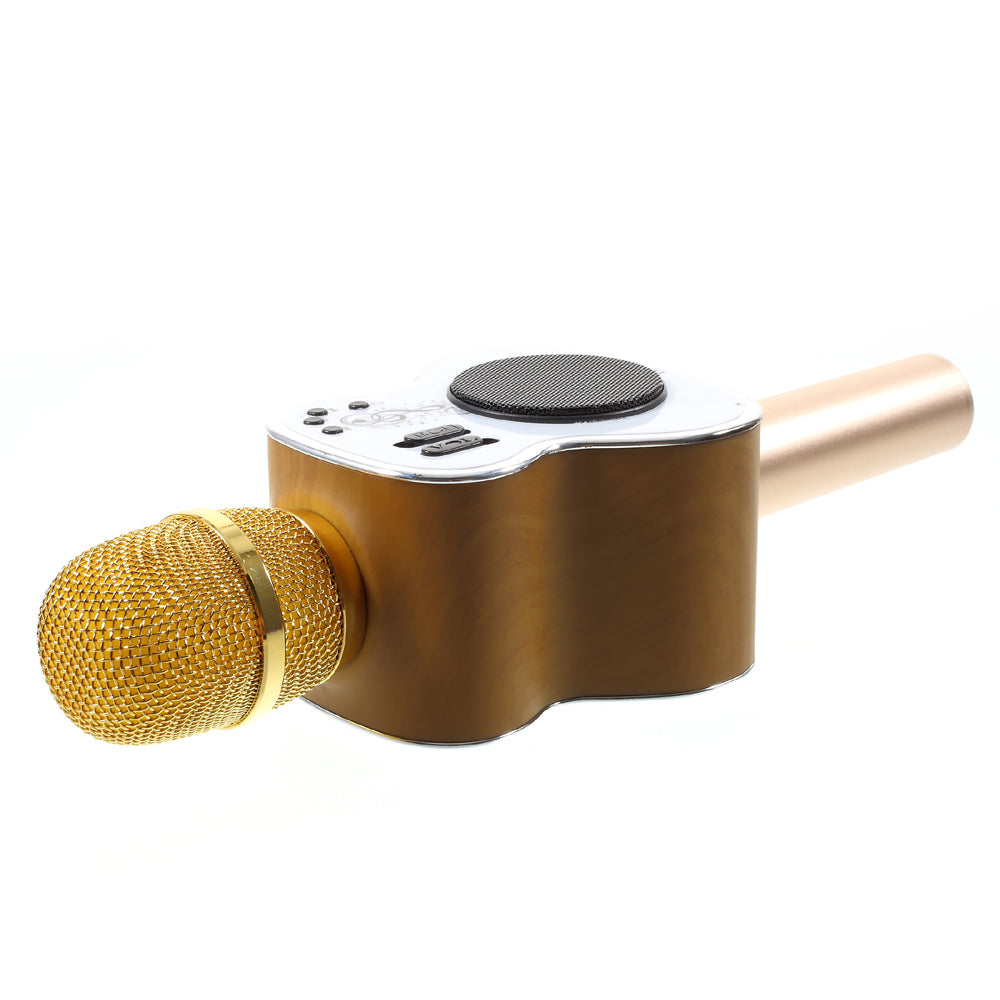 Singing KTV Artifact Mobile Phone M9 Guitar Wireless Bluetooth Pocket Microphone - Gold Color