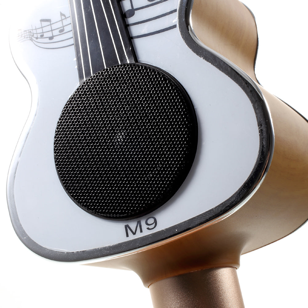 Singing KTV Artifact Mobile Phone M9 Guitar Wireless Bluetooth Pocket Microphone - Gold Color