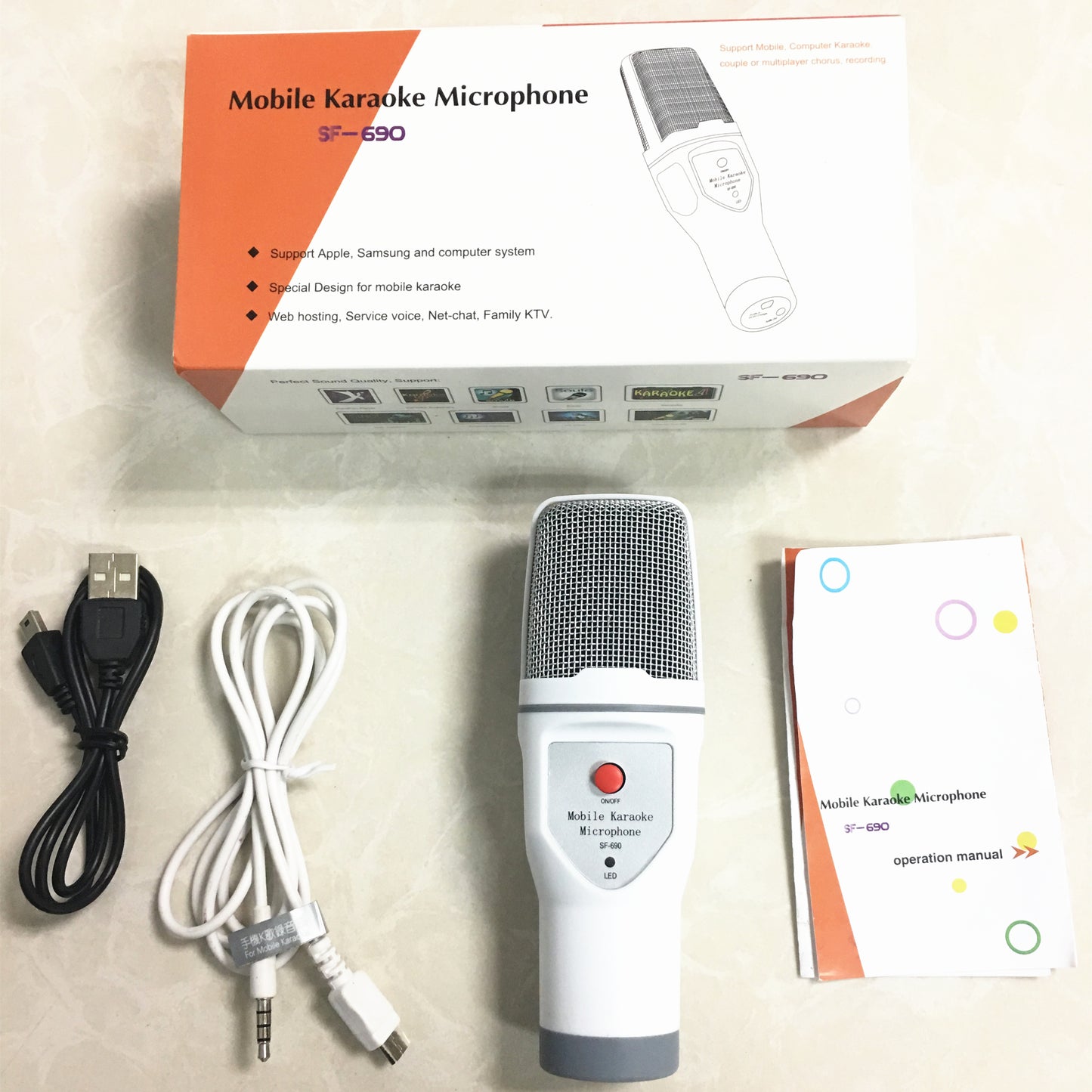 SF-690 Karaoke Singing Microphone Mobile Condenser Microphone Recording Microphone