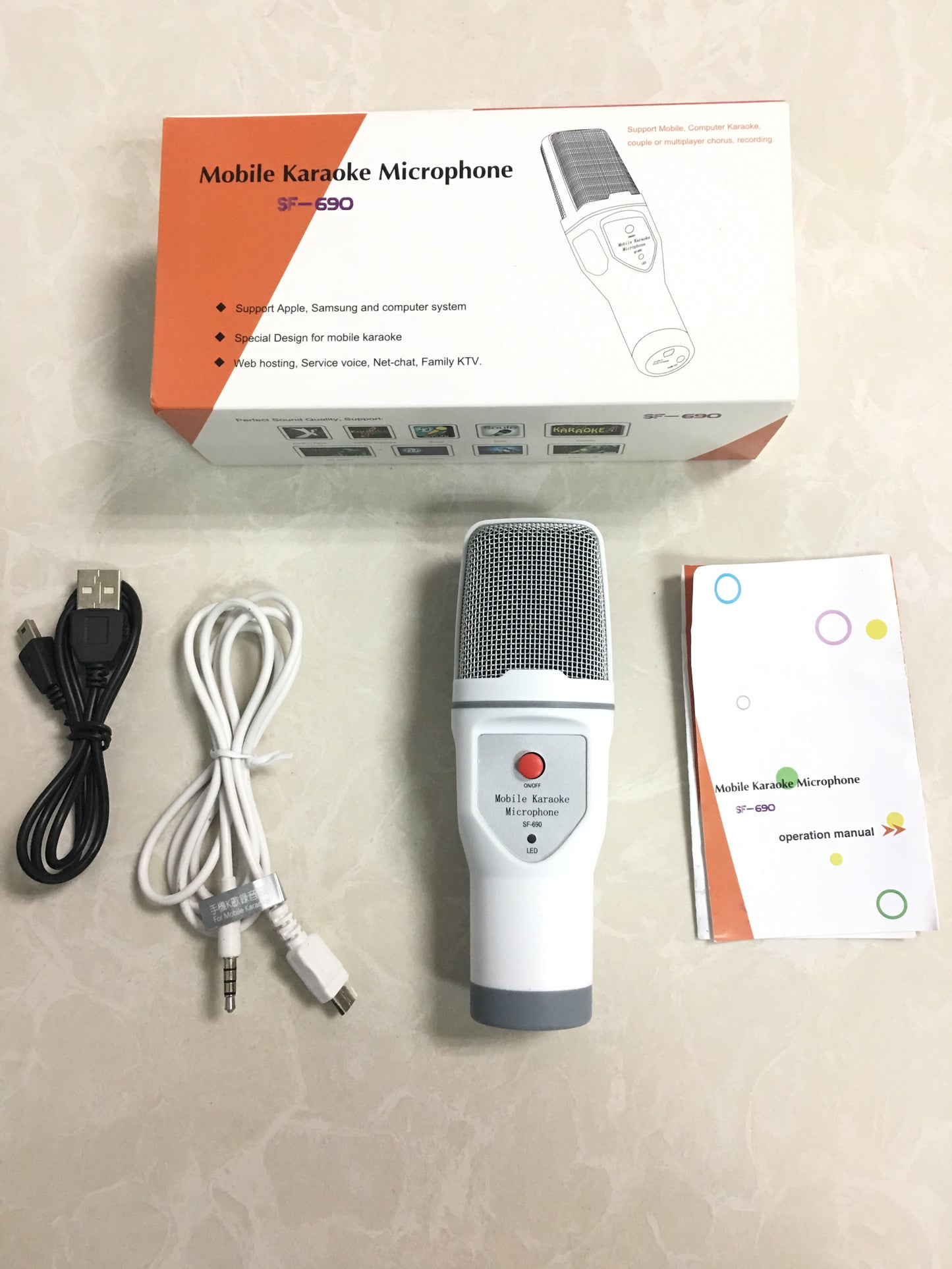 SF-690 Karaoke Singing Microphone Mobile Condenser Microphone Recording Microphone