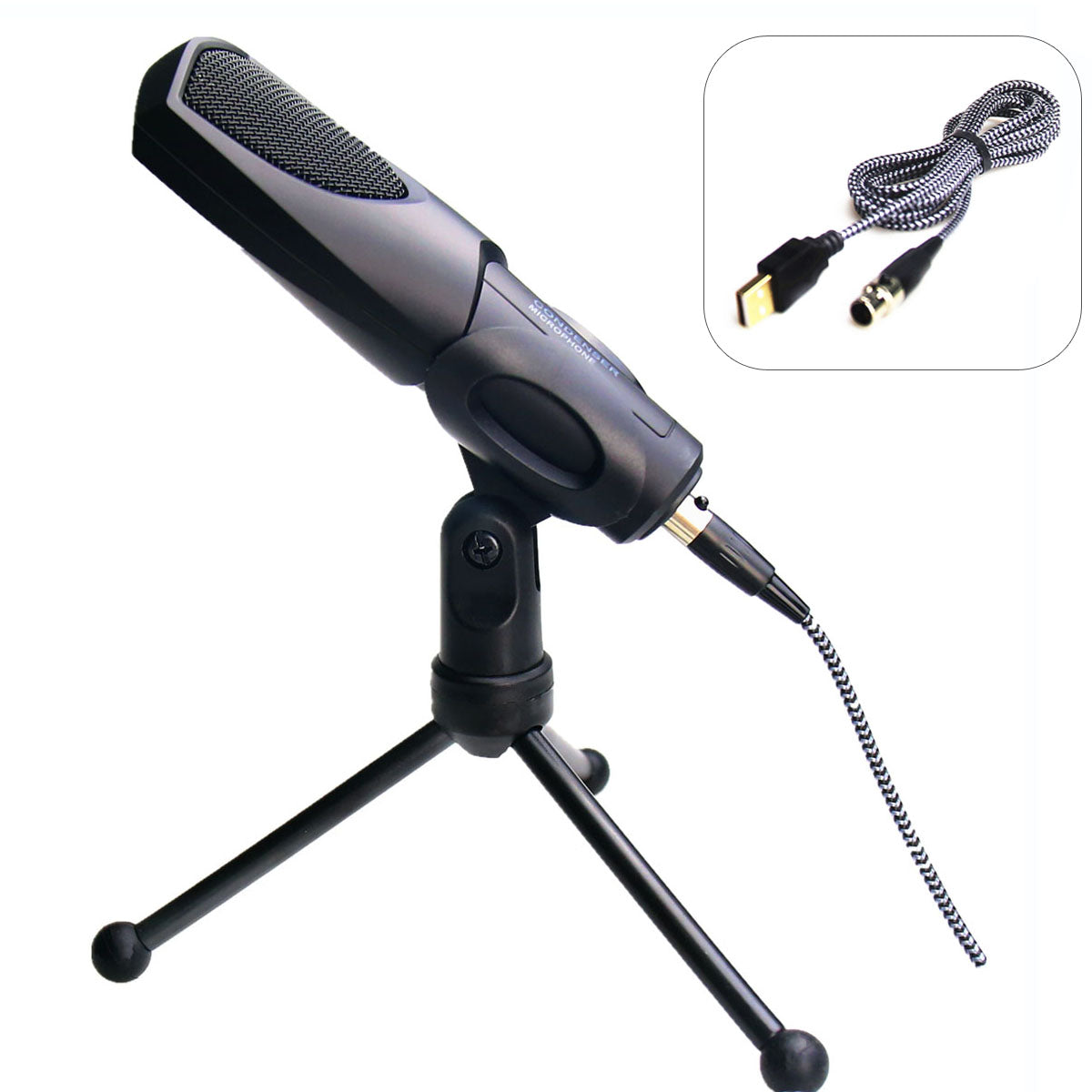 YANMAI Q3B Mini Professional Desktop Microphone with Tripod Stand