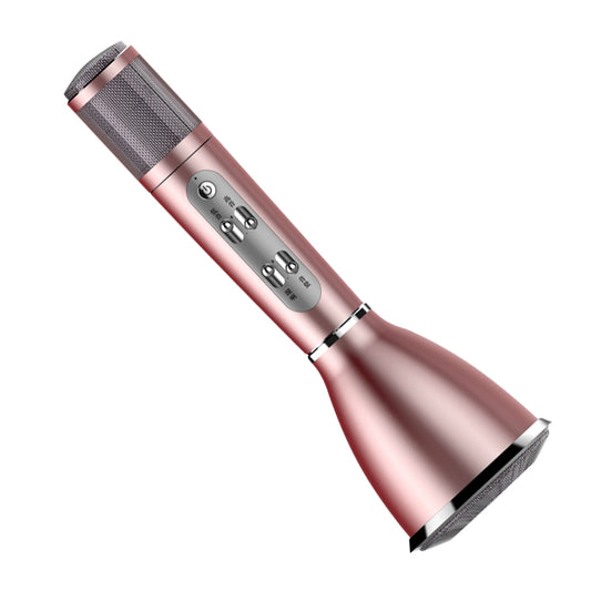 K066 Wireless Karaoke Microphone Home Karaoke Player KTV Singing Mini Microphone - Rose Gold